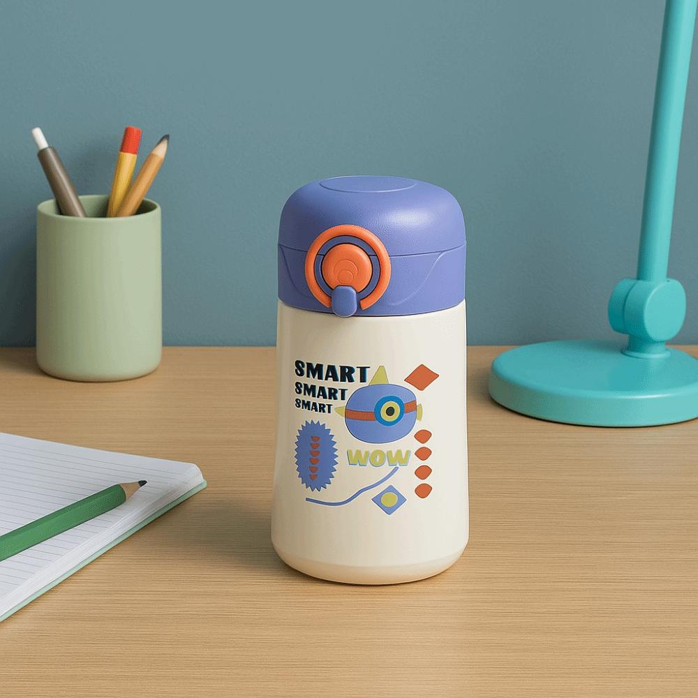 Stainless Steel Portable Straw Water Cup 400ml Vacuum Flasks Children Girls Boy