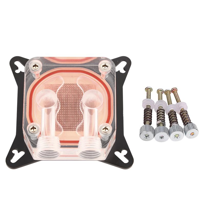 Computer GPU Water Cooler Cooling Block Copper Base POM Cover with Waterway G1/4 Thread for PC Water Cooling System