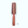 Hair Drying Styling Curly Barber Dye Rubber Wood Comb Boar Bristle Round Brush With Natural Wooden Handle