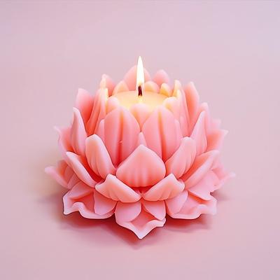 3D Lotus Shaped Candle Silicone Mold Lotus Cake Chocolate Silicone Mold Flower Peony Candle Mold Resin Molds Home Decoration