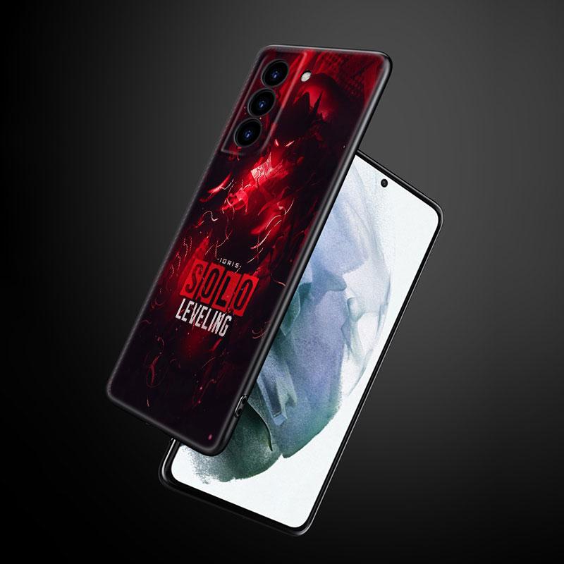 Anime Solo Leveling Phone Case For Samsung Galaxy S22 Pro S21 S20 Ultra FE S10 Lite 5G S10E S9 S8 Plus Soft TPU Black Cover