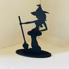 Halloween Style Witch Statue Napkin Storage Organizer Halloween Table Decor Wooden Napkin Holder