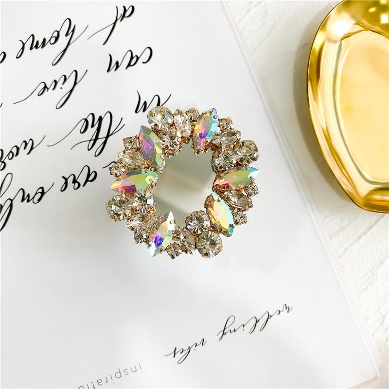 Mobile Phone Airbag Diamond Bracket, Gemstone Mobile Phone Bracket, Retractable Lazy Mirror Crystal Car Bracket
