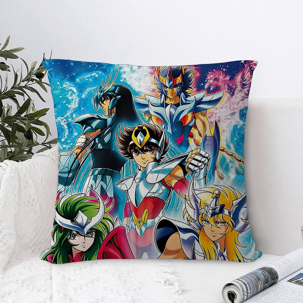 Japanese Hot Anime S-Saint Seiya Personalized Picture Text Home Decorative Pillows Household Gifts 45x45cm