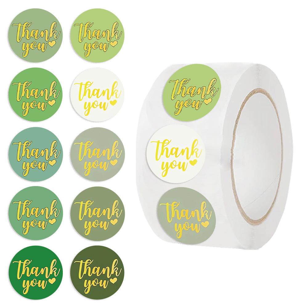 500 Pieces/roll Tape Thank You Handbook Material Decorative Envelope Seal Sticker Dots