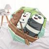 We Bare Bears Friends Automatic Folding Umbrella, Self-Opening/ Closing, Durable Windproof Travel Umbrella for Outdoor Adventures A0826086