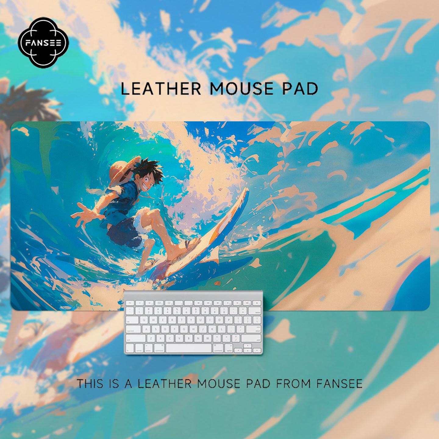

High Quality Leather Mouse Pad ONE PIECE Printing Oversized Animation Cartoon Luffy Computer Desk Workstation Desk Non-slip Pad 30x60x0.2cm