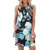 Women's Loose-Fit Casual Printed Split-Hem Sleeveless A-Line Dress