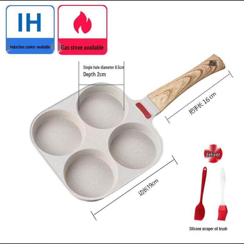 3-in-1 4-Hole Non-Stick Frying Pan