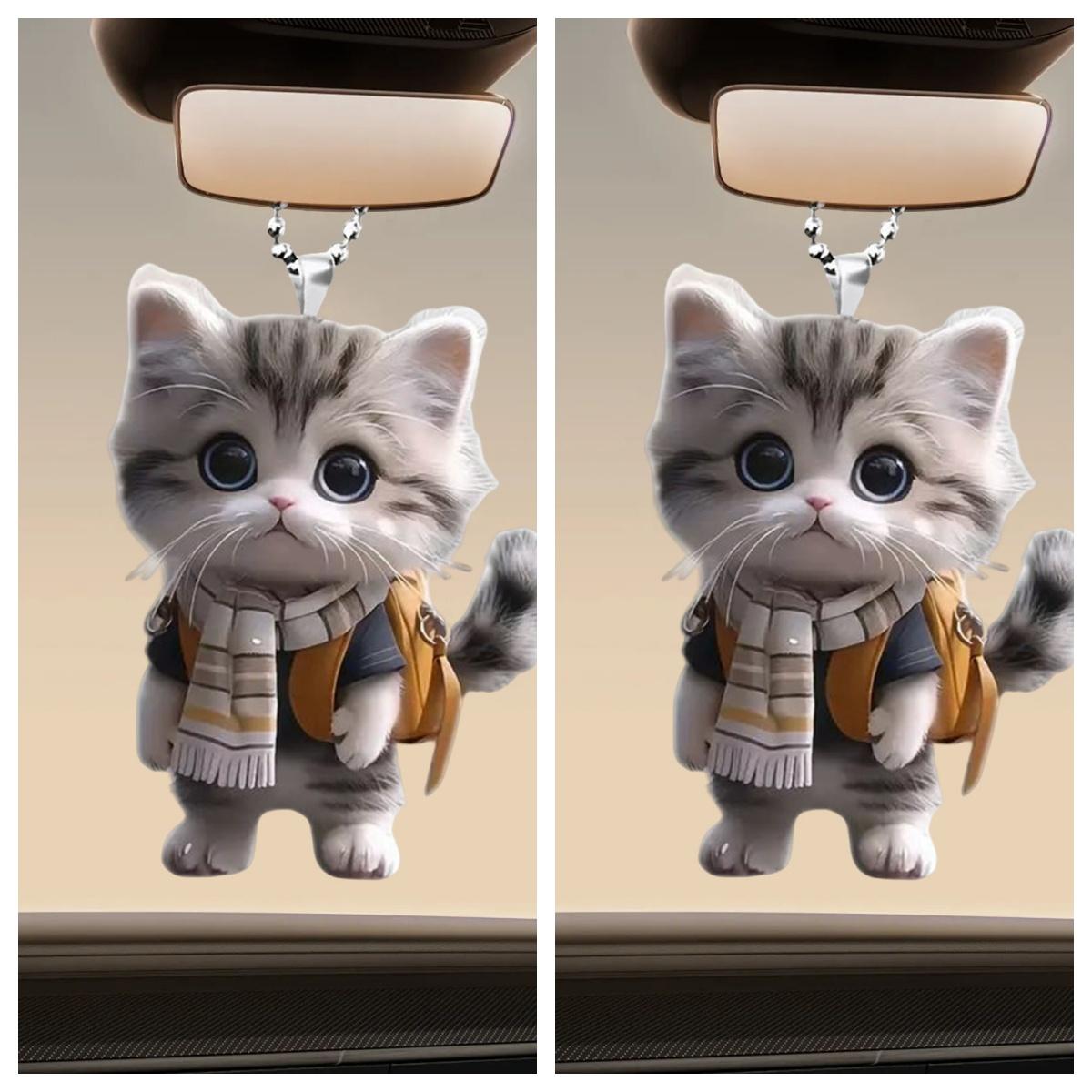 

Подвесной кулон акриловый плоский мультяшный кот украшение для автомобиля легко повесить брелок подвеска украшение на рождественскую елку Cat