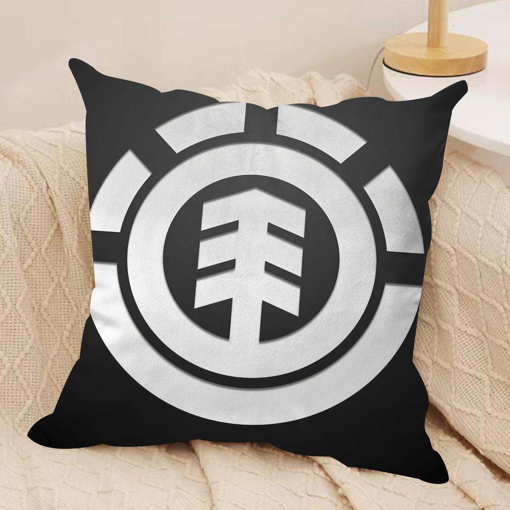 E-Element Logo Cushion Cover Silky Short Plush Sofa Pillow Cover Hidden Zipper Soft Dustproof Case for Home Decor