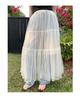 2025 Summer French Socialite Mesh Midi Skirt - Fashionable See-Through Design for Women