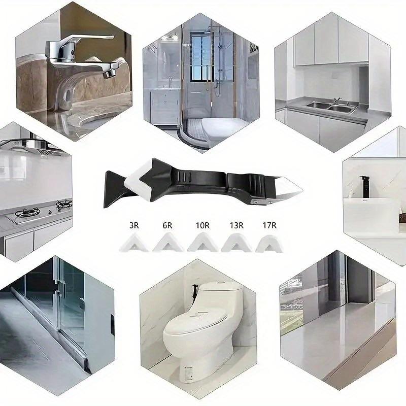 7-in-1 Silicone Scraper & Sealant Tool Set - Caulking Finisher, Grout Smoother, and Kit for Kitchen, Bathroom, Living Room