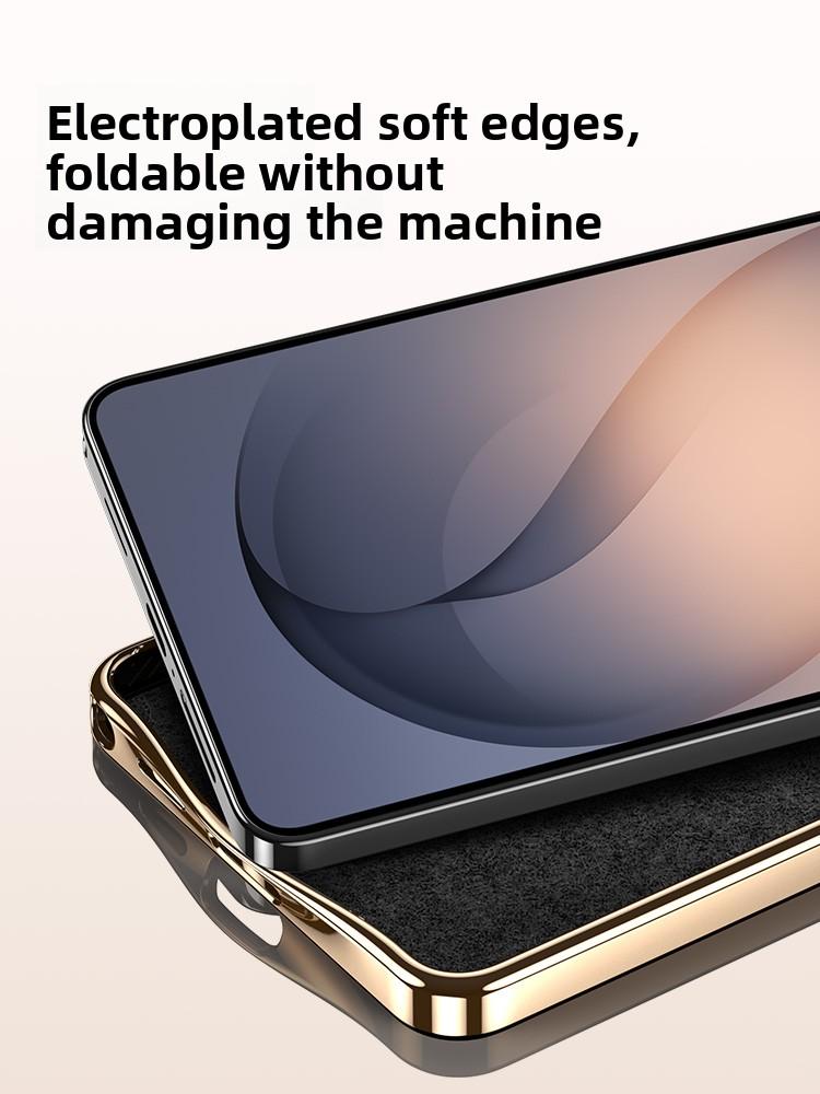 Luxury Business Leather Alloy Folding Stand Phone Case for Samsung S26 Ultra S25 S24 S23 Anti-fall Wrist Strap For Magsafe Cover