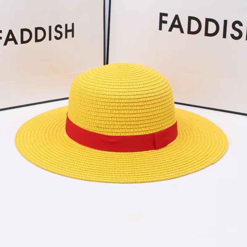 31-35CM Anime Straw Hat Festivals Party Cosplay Props Sun Protection Hat Parent-child Summer Sun Straw Beach Hat For Men Women