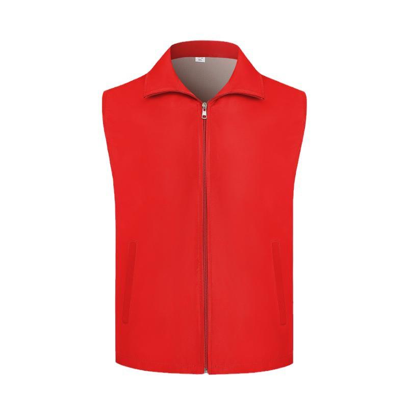 Gilet de bénévole rouge personnalisé avec logo pour événements et activités