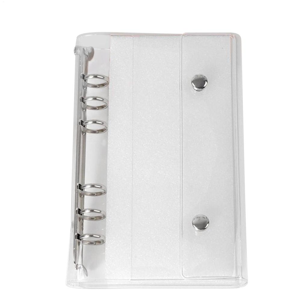 Binder Covers A6/A7 6-Ring Clear PVC Notebook Loose Leaf Binder Cover Loose Leaf Folder for Document Photo Ticket Expense Budget