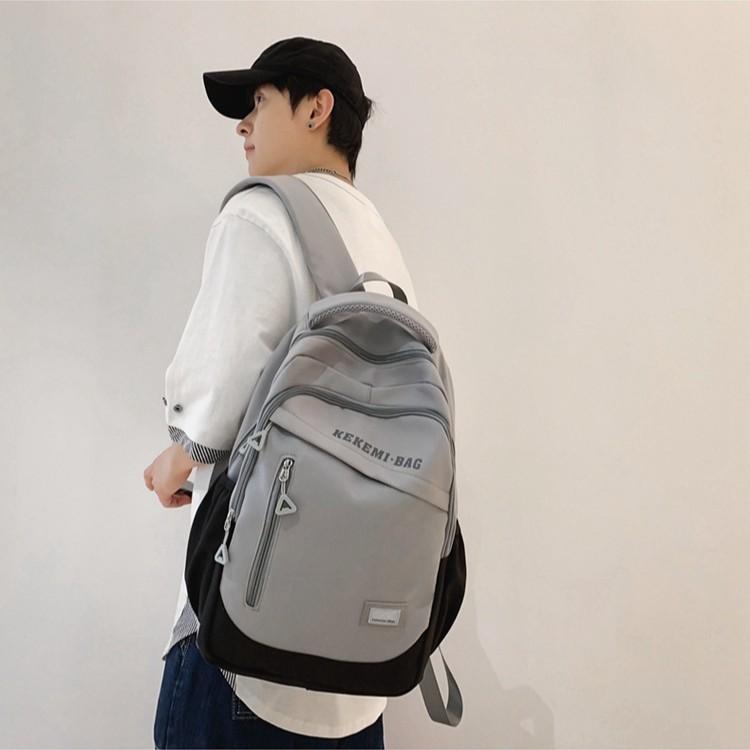 New Nylon Middle School Student Junior High School Student Schoolbag Large Capacity Male and Female Couples Backpack High School Travel Backpack