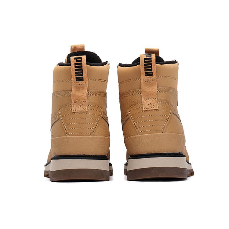Puma Desert V2 Wtr Rubber Two-Layer Cowhide Round Toe Lace-Up Short Martin Boots Women Boots Brown 380754-03