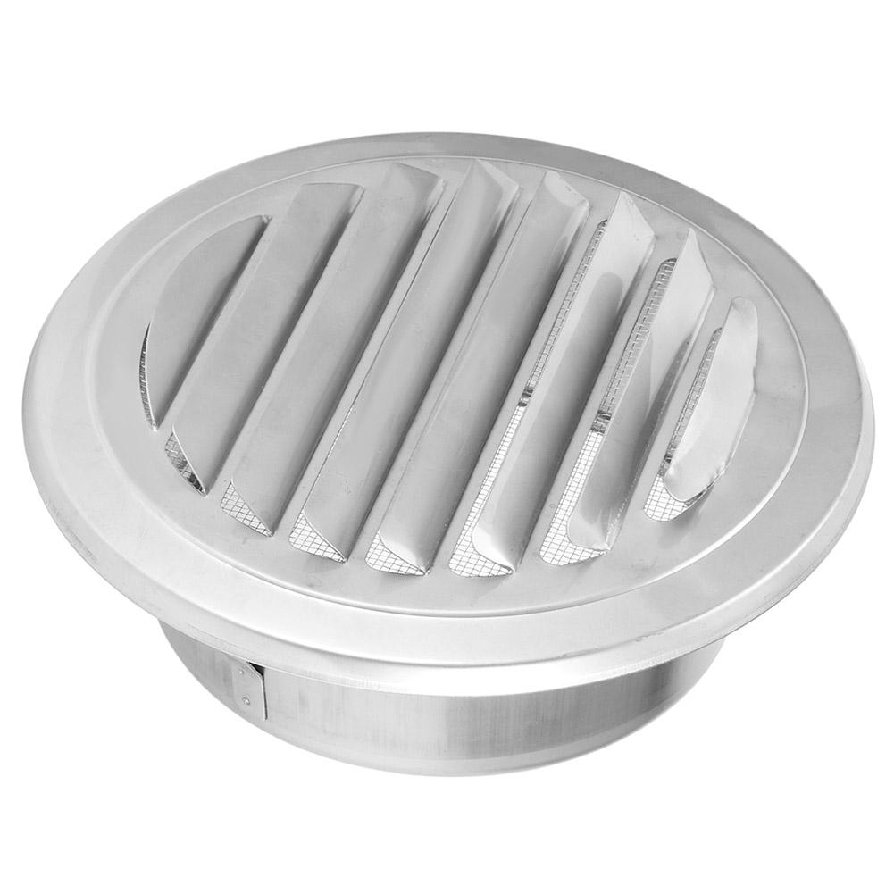 Ventilation Pipe Cover Flat Grille Duct Vent Hood 304 Stainless Steel 125mm Diameter Windproof Insectproof
