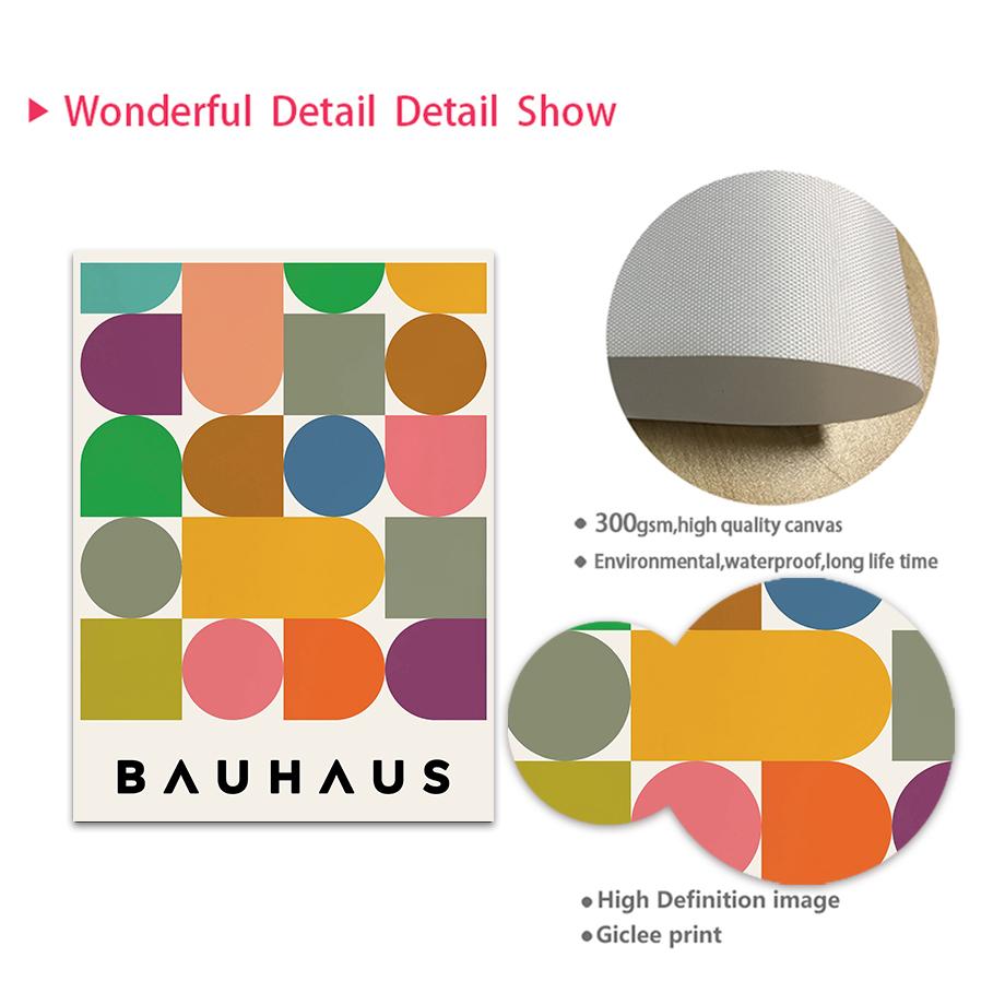 Bauhaus Geometry Color Block Line Wall Art Canva Painting Nordic Posters And Prints Wall Pictures For Living Room Interior Decor