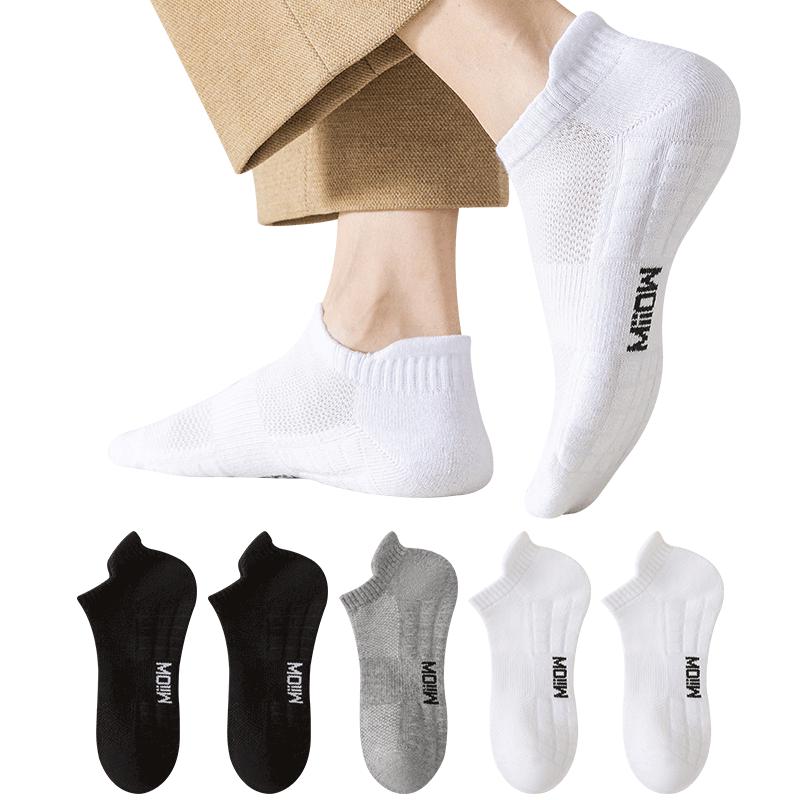 MaoRen Men s Breathable Jacquard No-Show Socks (5 Pairs) One Size