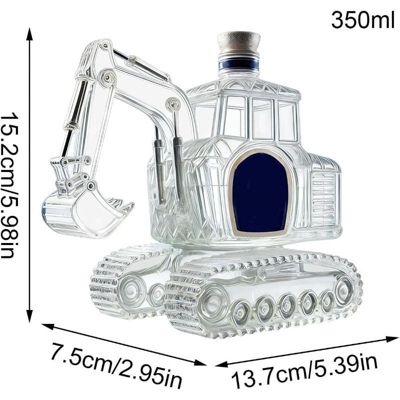 Bottiglia di Vino, Design Accattivante, 350ml, Caraffa per Whiskey a Forma di Escavatore Novità, Caraffa Bicchiere per Whiskey a Forma di Escavatore, Versamento Facile e Preciso