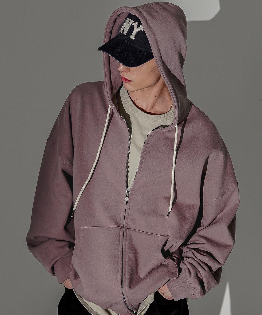 Ezkaton Over Drop Heavy Cotton Zip-Up Dusty Pink Shot6766