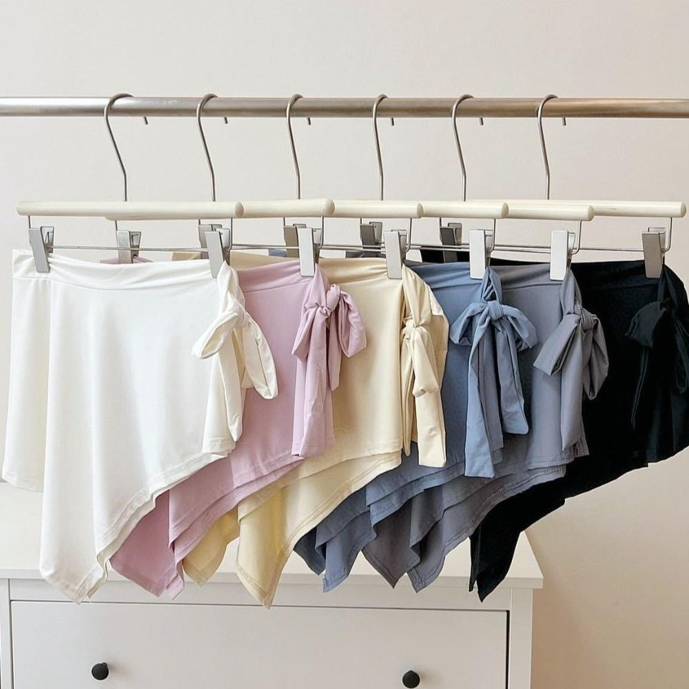 Multifunctional Tie Up Yoga Skirt Portable Solid Color Ice Silk Tie Shawl Anti-Exposure Asymmetrical Design