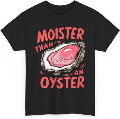 Camiseta Más Húmeda Que una Ostra – Divertida Camiseta con Juego de Palabras de Mariscos, Camiseta Gráfica de Humor Picante para Adultos