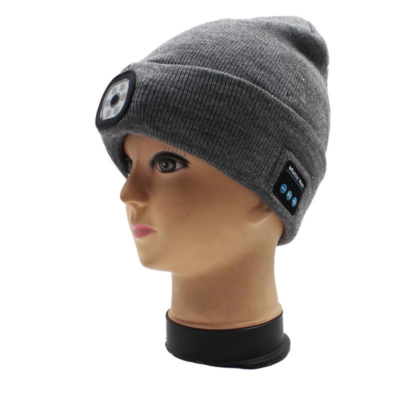 Rechargeable LED Light Beanie - Glow-in-the-Dark Winter Hat for Night Running Outdoors