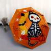 1pc Cat Skull Halloween Elements Fully Automatic Folding Portable Umbrella, 8 Iron Frames, Three-Fold Design, Suitable for All Seasons, Suit