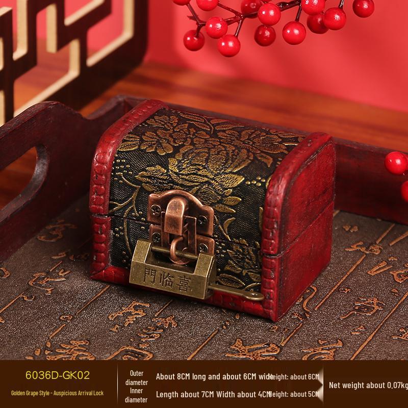 Caja de Joyería Antigua de Madera con Cerradura – Ideal para Anillos, Pulseras y Accesorios