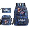 Yuanshen Backpack 3 Pieces/set Girls Boys Travel Shoulder Bag School Backpack
