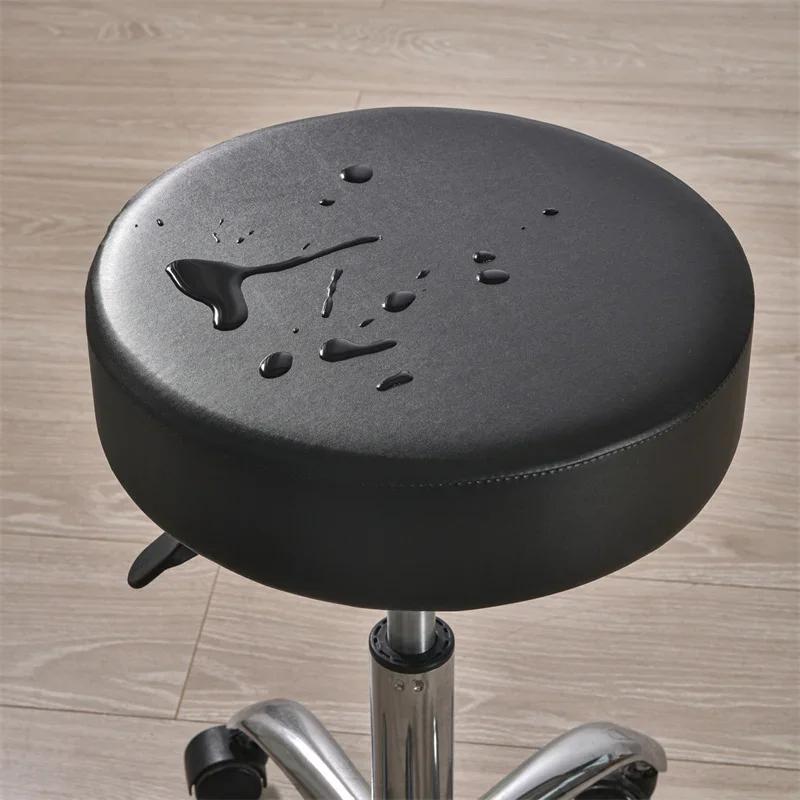Bar Stool Cover Waterproof Pu Leather Round Chair Covers Removable Stools Slipcovers Barstool Funda Chair Seat Cushion Cover
