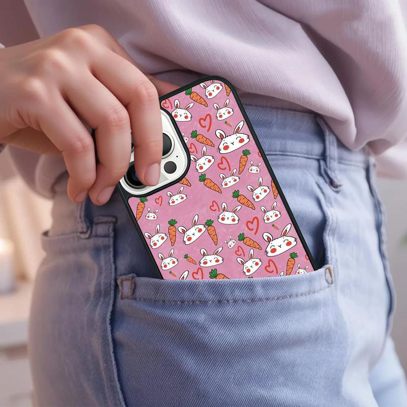 Cute Cartoon Carrot Pattern Phone Case For iPhone 17 Air 15 16e 14 13 Pro Max Coque 12 11 Pro Max PLUS Cover