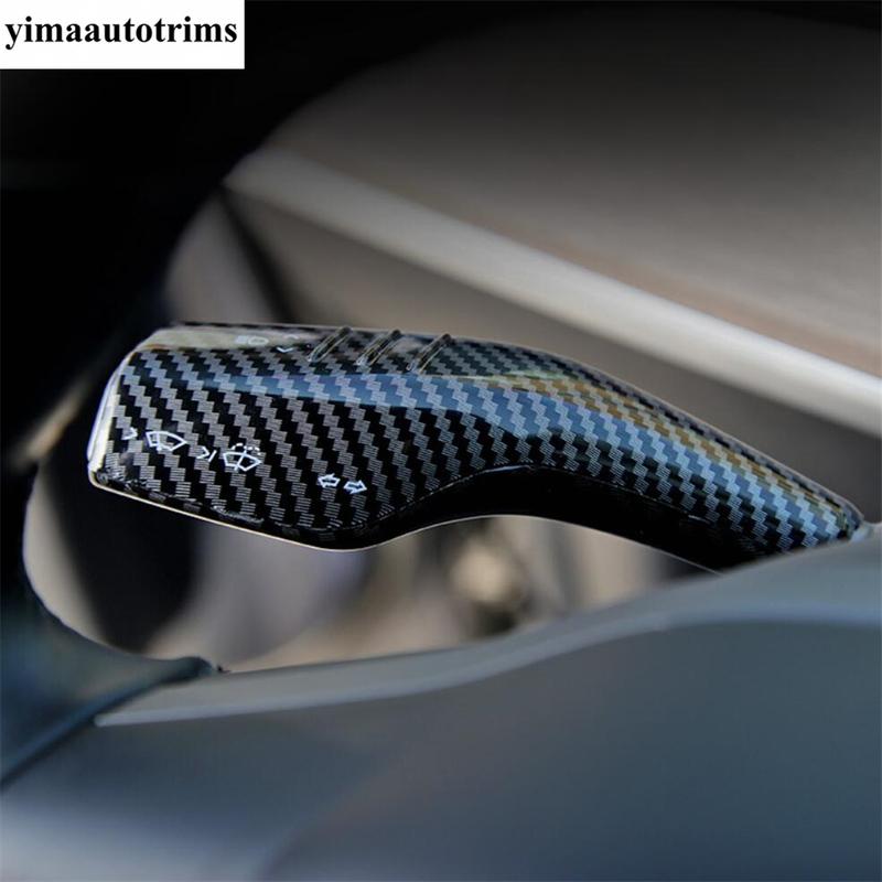 Car Steering Wheel Shift Paddles Lever Decor Cover Trim ABS Red / Carbon Fiber Accessories For Tesla Model 3 Model Y - 2024