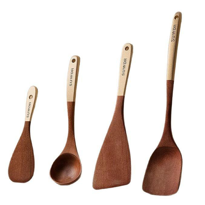 Extra velká vysokoteplotní wenge dřevěná lžíce na smažení a rýži