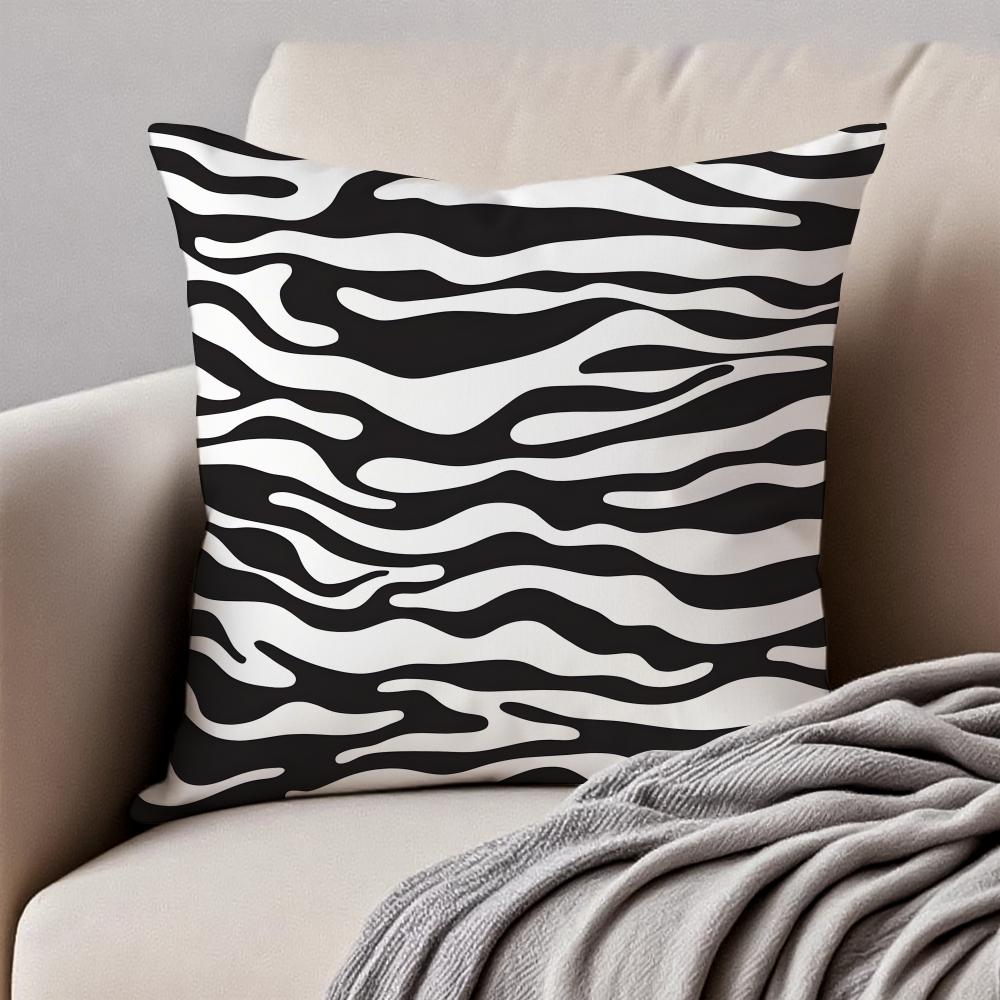 Classic fashion luxury zebra pattern Cushion Cover Pillowcase Antidustmite Invisible Zipper Short Plush Sofa Cushion