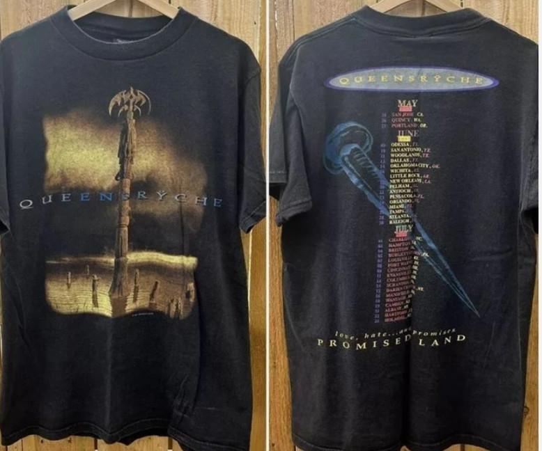 1994 Ремейк Queensryche Promised Land Tour Футболка с принтом с двух сторон Унисекс Футболка S
