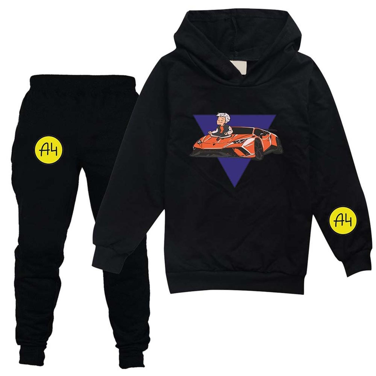 

Мальчики Девочки Детский Модный Комплект Из Двух Частей С Длинным Рукавом Свитшот С Капюшоном Брюки Комплект Костюм Для Отдыха 110 чёрный