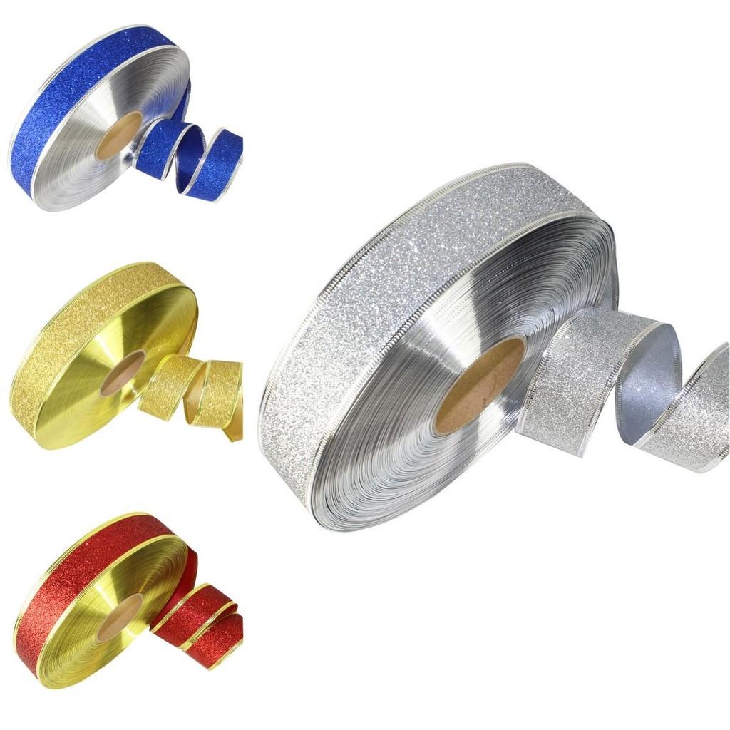 Eyecatching 38cm Glittery Christmas Satin Ribbons For Beautiful Decorations Holiday