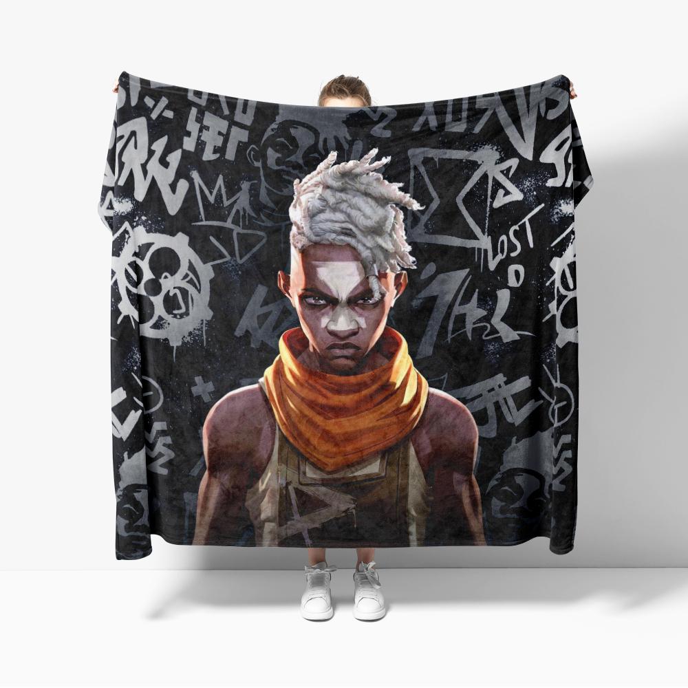 Jinx Arcane Season Flannel Blanket Ekko Anime Blanket Cozy Soft Lightweight Warm 30x40inch 40x50inch for Couch Sofa Bed