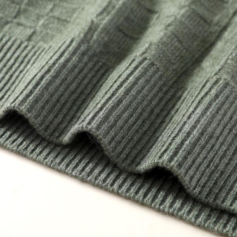 JOW Men's Jacquard Merino Wool Blend Pullover Sweater