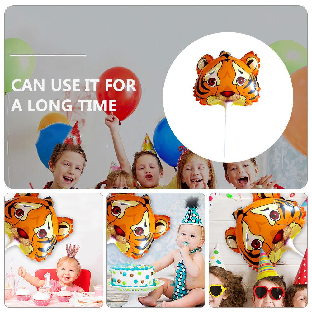 10Pcs Tiger Head Balloons Lovely Animals Pattern Balloons New Year Supplies Indoor Outdoor Animals Theme Balloon