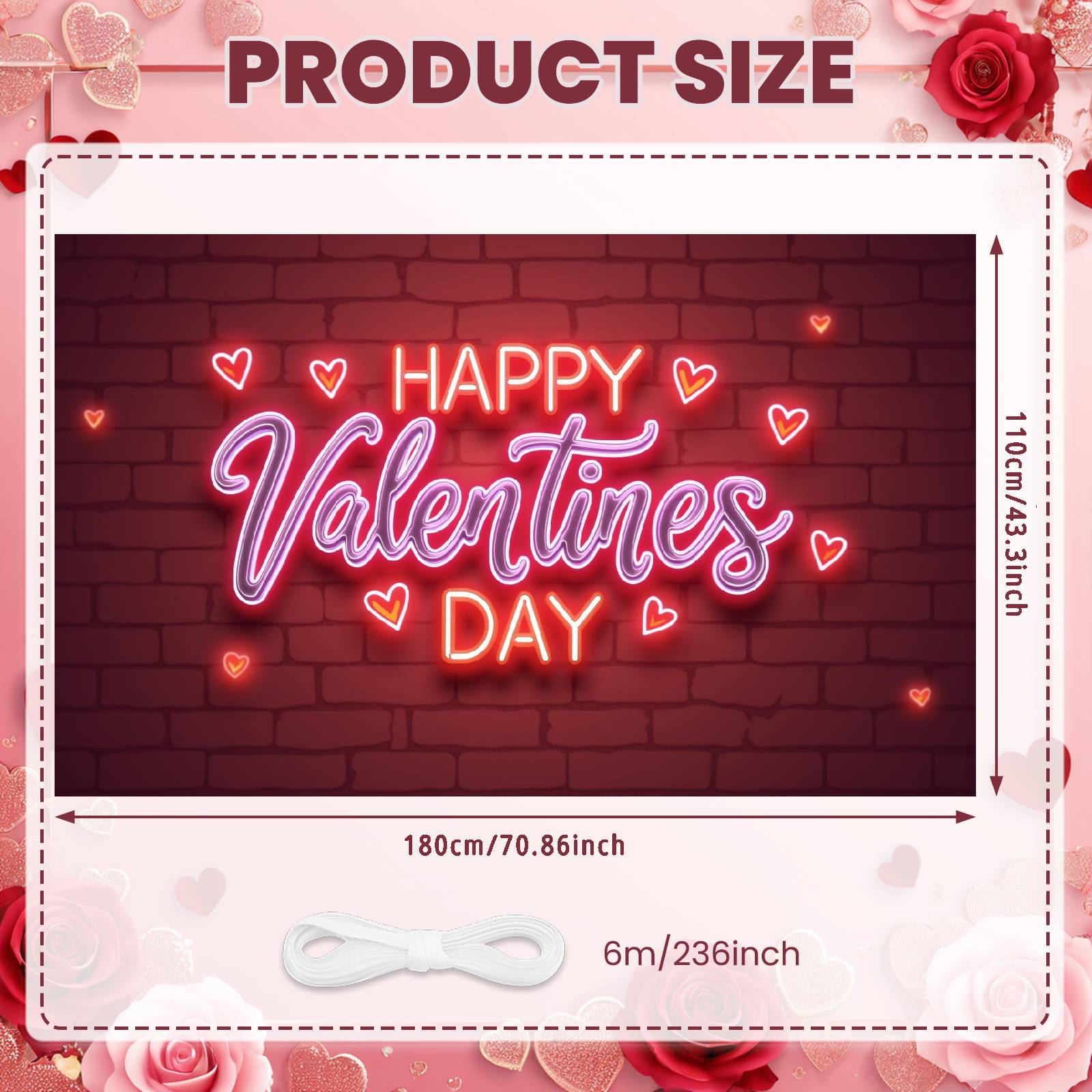 Love Background Neon Heart Backdrop Valentine Background Effect Themed Banner For Wedding Anniversary Valentine s Photo