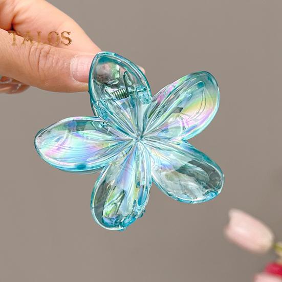 Women Hair Clip Colorful Flower Shape Back Head Hair Claw Horsetail Hair Decoration Hair Styling Tool