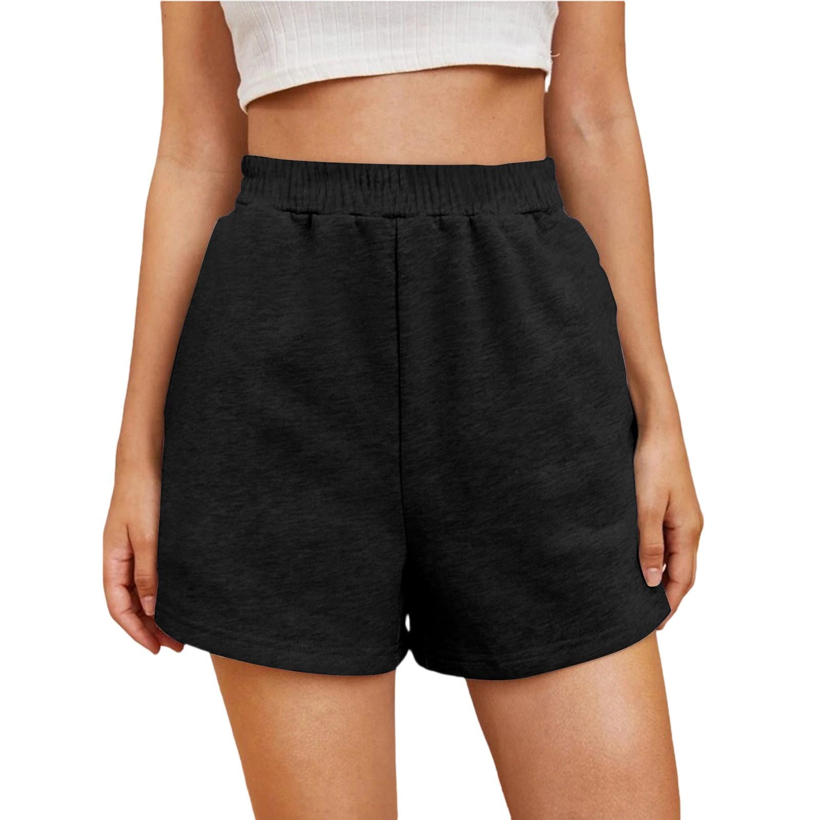 

Женские повседневные модные однотонные шорты с высокой талией и эластичным поясом L