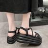 Fashion 7.5CM 2024 Cross Strap Wedge Heel Sandals Woman Summer Chunky Platform Slingbacks Women Slippers Thick Bottom Slides Flip Flops