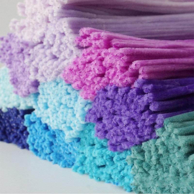 500pcs Chenille Stem Pipe Kids DIY Creative Chenille Sticks Cleaners Kindergarten Educational Handmade Material Plush Strips